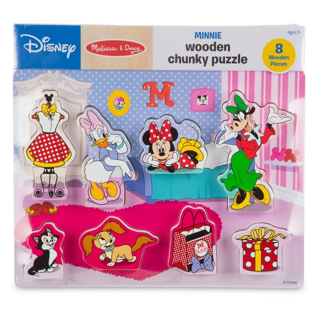 8 pcs Melissa & Doug Disney Mickey Mouse and Minnie Mouse Chunky Puzzle 